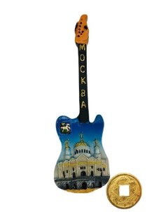 Декоративный магнит Гитара с видами Москвы 4х13 см Elg