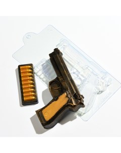 Форма для шоколада пластиковая пистолет и патронташ Anymolds