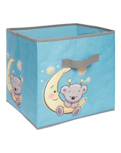 Коробка для хранения Мишка 33 x 33 см голубая Handy home