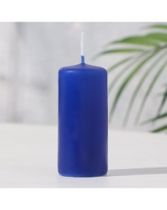 Свеча цилиндр ароматическая Лаванда 4х9 см 11 ч 88 г синяя Омский свечной