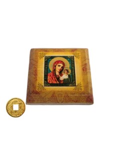 Декоративный магнит Икона Божьей Матери 5х5 см Elg