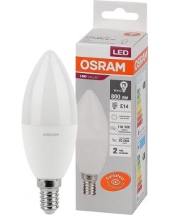 Лампа LED Value E14 свеча B C37 10Вт 800 лм 4000К LV CLB 75 10SW 840 220 240V FR E Osram