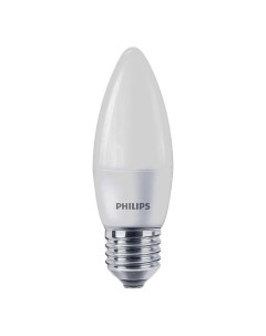 Лампа светодиодная E27 6 5 Вт 2700 К свеча матовая Philips