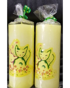 Свеча декоративная Котики цвет мятный Evis