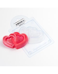 Форма для шоколада пластиковая два сердца Anymolds