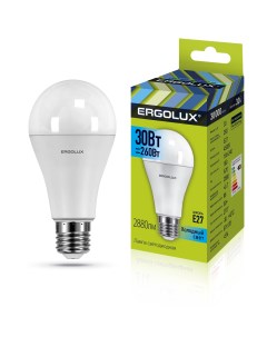 Лампа светодиодная LED A70 30W E27 4K Ergolux