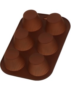 Форма для запекания силикон 17 5х25 5 см 6 кексов шоколад Savory Y4 4965 Daniks