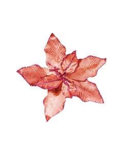 Искусственный цветок Пуансеттия Наталь на клипсе розовый антик 22 см Due esse christmas