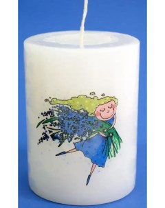 Свеча декоративная Девочка с лавандой белая Evis