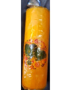 Свеча декоративная Голубые сердечки оранжевая Evis