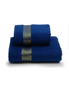 Полотенце махровое для лица Версаче 50x90 см 460 гр м2 синее Cleanelly