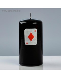 Свеча цилиндр Покер 6x11 5 см черный Trend decor candle