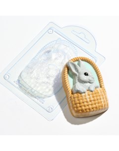Форма для шоколада пластиковая кролик в корзине Anymolds