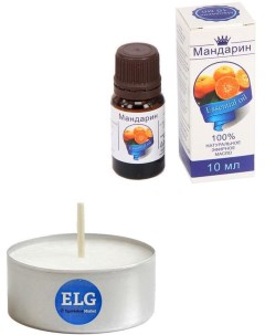 Масло для аромалампы ароматерапии Мандарин 10 мл свеча в гильзе Elg