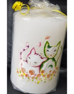 Свеча декоративная Котики цвет белый Evis