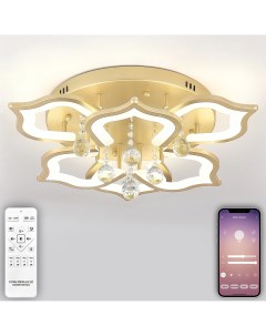 Светодиодный светильник люстра с пультом ДУ мобильным приложением 100W золотой LED Natali kovaltseva