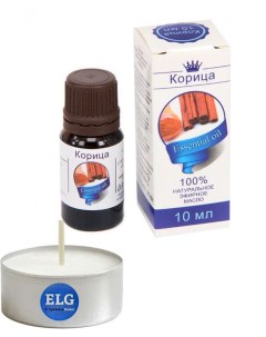Масло для аромалампы ароматерапии Корица 10 мл свеча в гильзе Elg