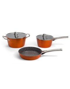 Набор посуды 5 предметов GALAXY LINE GL9515 оранжевый антипригарное покрытие Nobrand