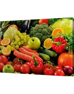 Картина на холсте на стену Овощи и фрукты 50х70 см Сити бланк