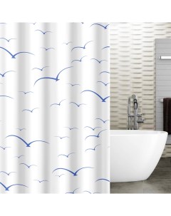 Штора для ванной Seagulls текстиль 180х180 см Tatkraft