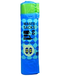 Waste sacks standard мешки для мусора с завязками голубые 60 л 10 шт Meule