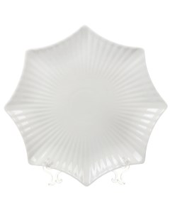Блюдо керамика фигурное 30 см белое Грейс Y6 6004 Daniks
