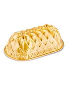 Форма для выпечки Юбилейный пирог овальная 1 4 л литой алюминий золотая Nordic ware