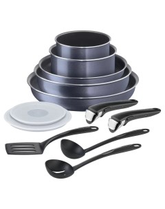 Набор посуды Ingenio Twinkle Grey 04180890 12 предметов 24 28 26 16 20 16 см Tefal