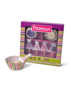 Праздничный набор для выпечки кексов комплект из 24 формочек 50x40 мм и 24 шпажек Fissman