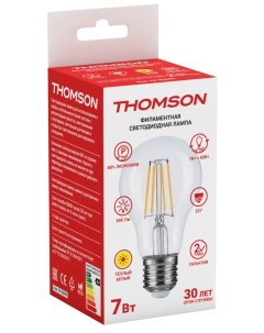 Лампа светодиодная THOMSON LED FILAMENT A60 7W 695Lm E27 2700K TH B2059 Hiper