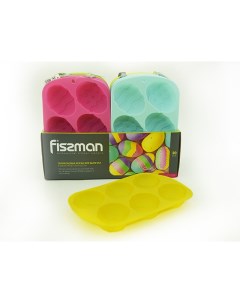 Форма для выпекания 6 кексов пасхальное яйцо 26x17x3 2 см силикон Fissman