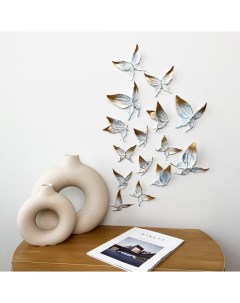 Настенный декор Бабочки 3d панно набор из 15 шт МИНИ цвет Аквамарин Фабрика декора i am art