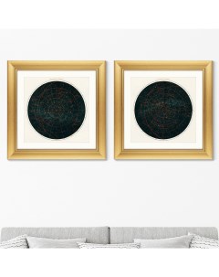 Набор из 2 х репродукций картин Constellations of the Two Hemispheres 1877г 60 5х60 5см Картины в квартиру
