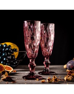 Набор бокалов для шампанского Круиз 160 мл 7x20 см 2 шт цвет розов Magistro