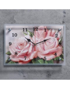 Часы настенные Цветы Розы 20х30 см Сюжет