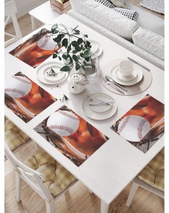 Комплект салфеток для сервировки стола Бейсбольный набор 32х46 см 4 шт Joyarty
