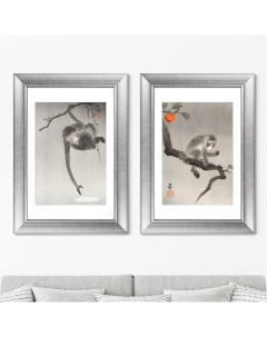 Набор из 2 х репродукций картин в раме Monkey in cockatoo 1914г 50 5х70 5см Картины в квартиру
