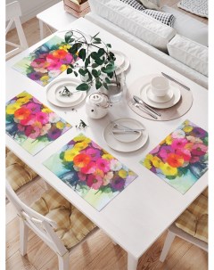 Комплект салфеток для сервировки стола Ваза цветов 32х46 см 4 шт Joyarty