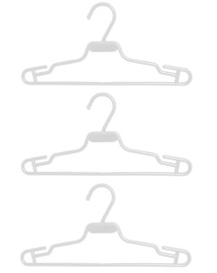Вешалка для детской одежды ВС 2 335мм х 10мм белая набор 3 шт Valexa