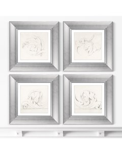 Набор из 4 х репродукций картин Architectural Motifs Four Rinceaux 1875г 35 5х35 5см Картины в квартиру