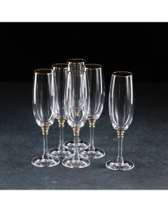 Набор бокалов для шампанского Bohemia Crystal Оливия 190 мл 6 шт Crystal bohemia
