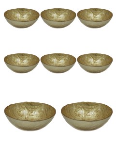 Набор салатников стекло Аксам Пейсли золото диаметр 15см 8шт 15791 2 Akcam