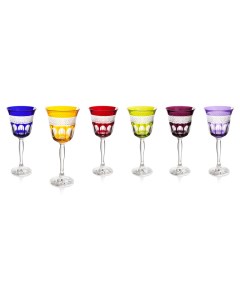 Набор бокалов для вина Мирей 220 мл 6 шт 6 цветов Cristal de paris