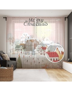 Тюль для кухни и спальни Утро в Рождество 290x265 см Joyarty