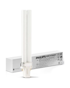 Лампа ультрафиолетовая UVB 311 нм PL S 9W 01 2P 1CT 6X10BOX G23 2 штыря фототер Philips