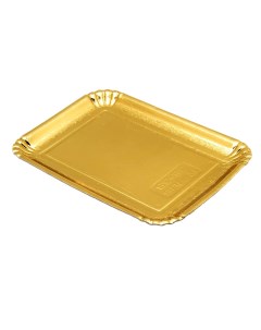 Поднос сервировочный ламинированный 240х168 мм прямоугольный золото картонный 1 200 Nn