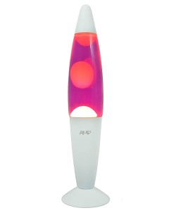 Лава лампа Rocket Белая Розовая 35 см Amperia