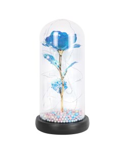 Декоративный светильник Роза синяя в куполе с LED гирляндой и шариками RK_05s Nobrand