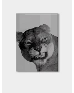 Картина на стекле постер с дополненной реальностью львица 37 см х 26 7 см Moretti