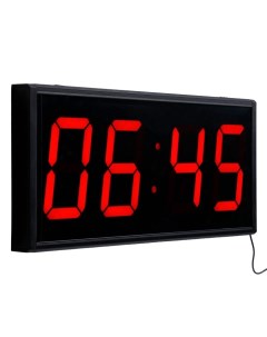 Часы настенные электронные таймер секундомер 26 х 60 см красные цифры Соломон